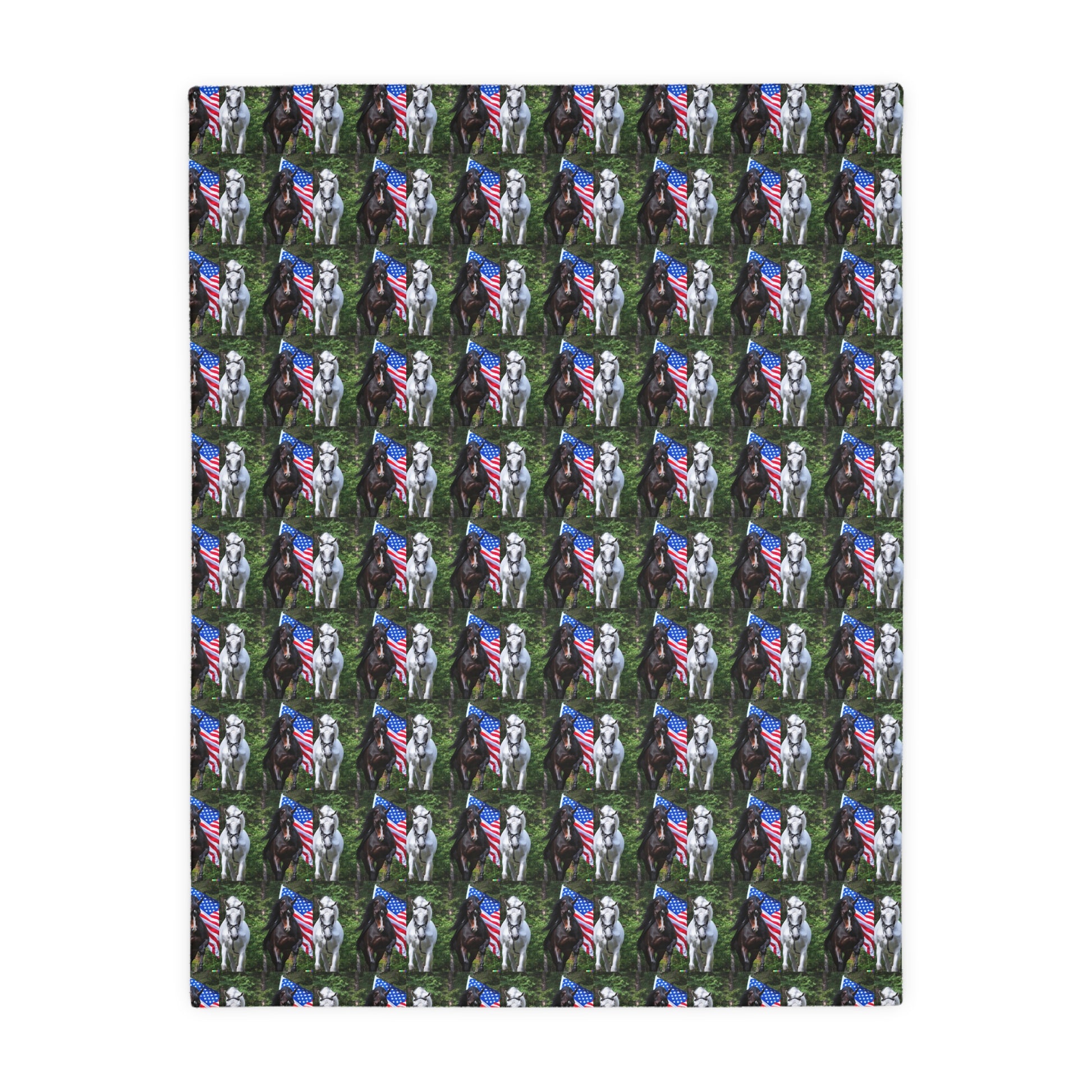 Houses and flag    Velveteen Minky Blanket (Two-sided print) (8542025777471)