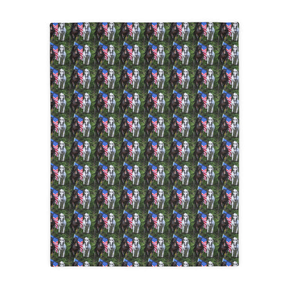 Houses and flag    Velveteen Minky Blanket (Two-sided print) (8542025777471)