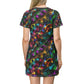 Color ribbons All Over Print T-Shirt Dress (8540583428415)