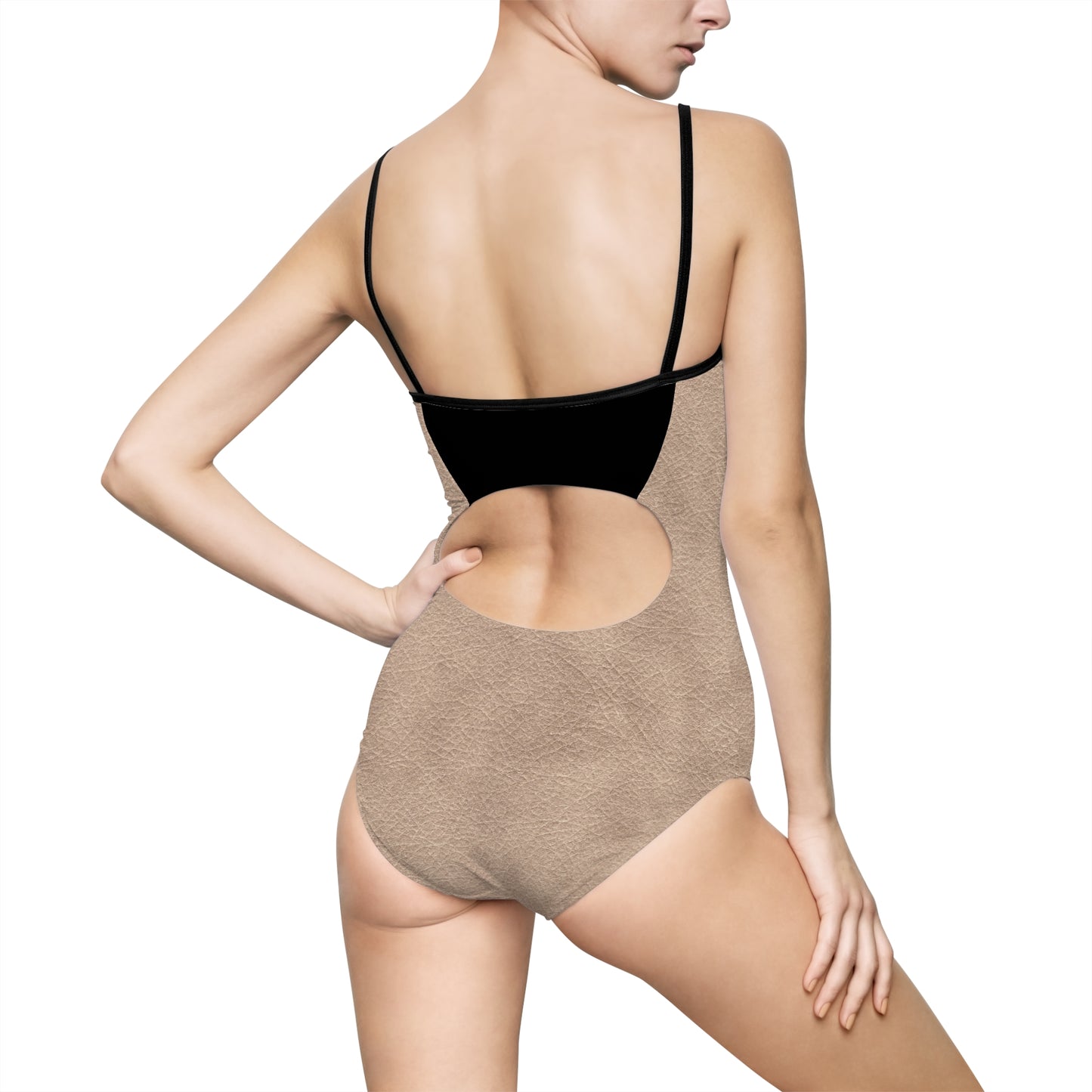 Women's One-piece leather look Swimsuit (9218700902719)