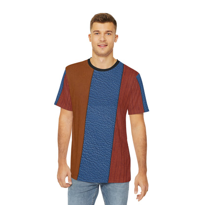 Leather look stripes   Men's Polyester Tee (AOP) (8562422055231)