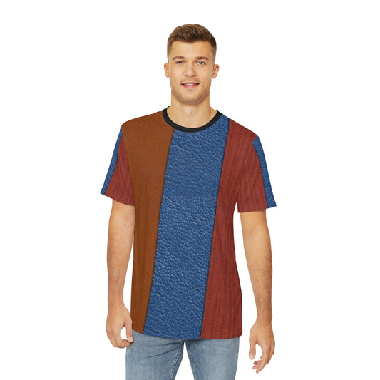 Leather look stripes   Men's Polyester Tee (AOP) (8562422055231)