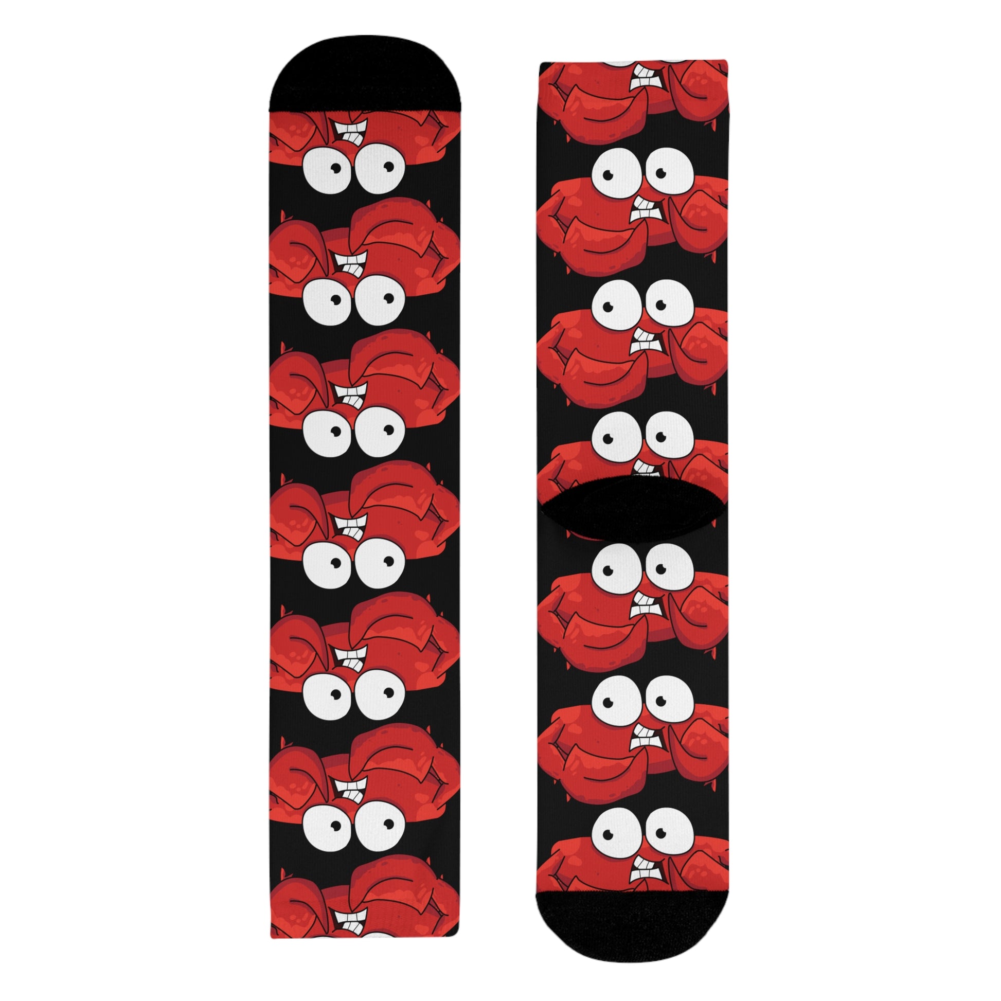 Red crab on black  crew sock   (EU) (8194511864127)