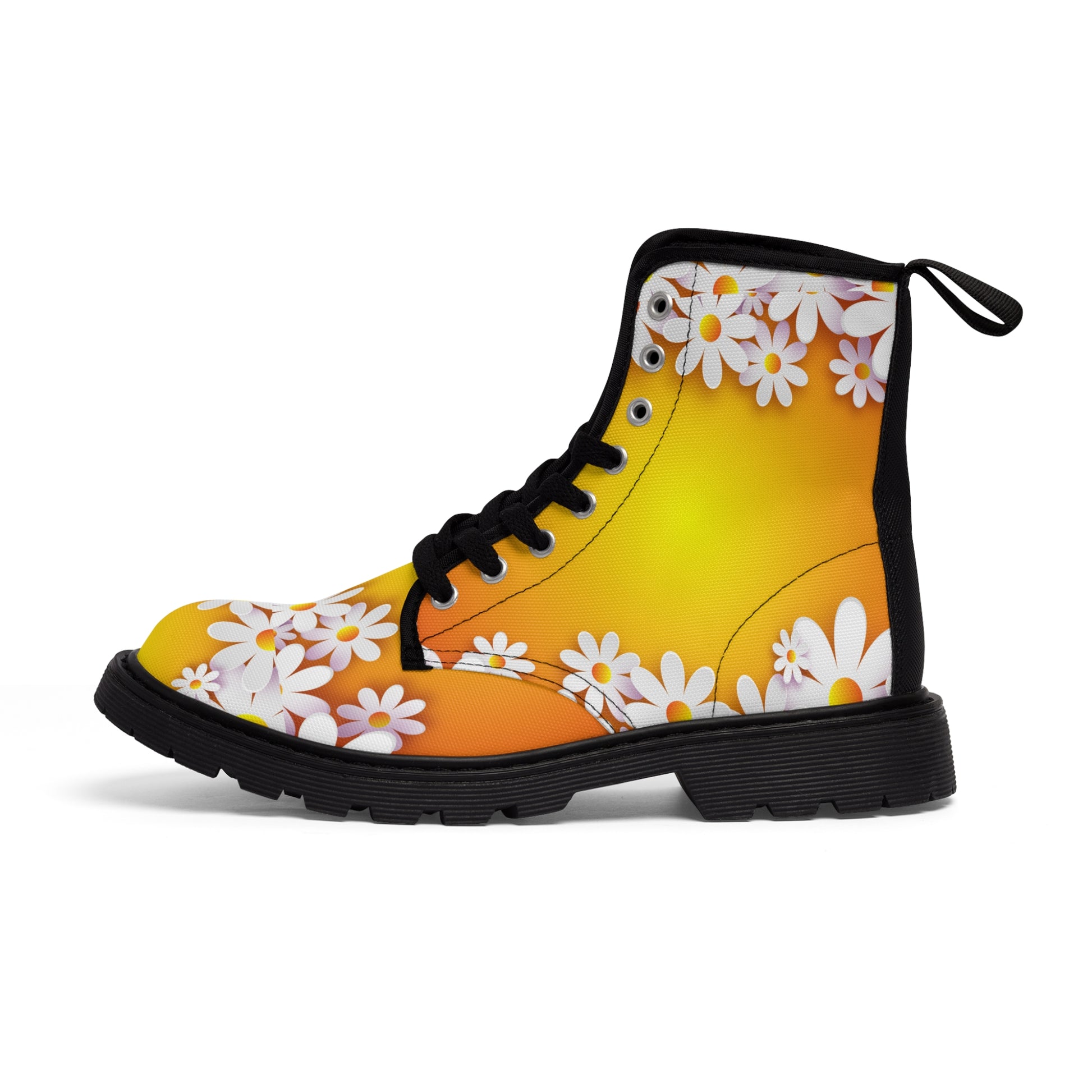 Flower Child   Women's Canvas Boots (8539972927807)