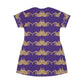 Gold crab on purple  All Over Print T-Shirt Dress (8540598960447)
