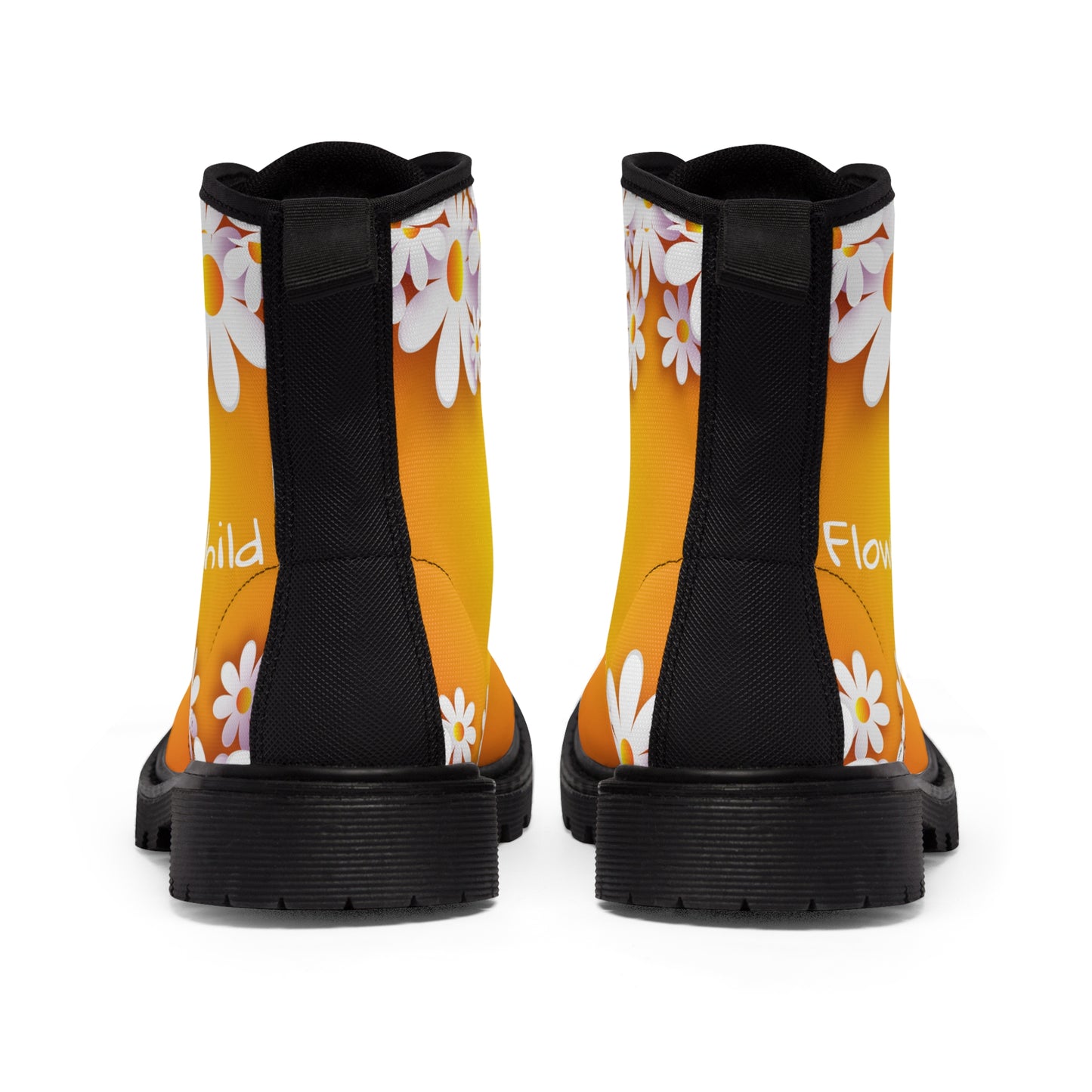 Flower Child   Women's Canvas Boots (8539972927807)