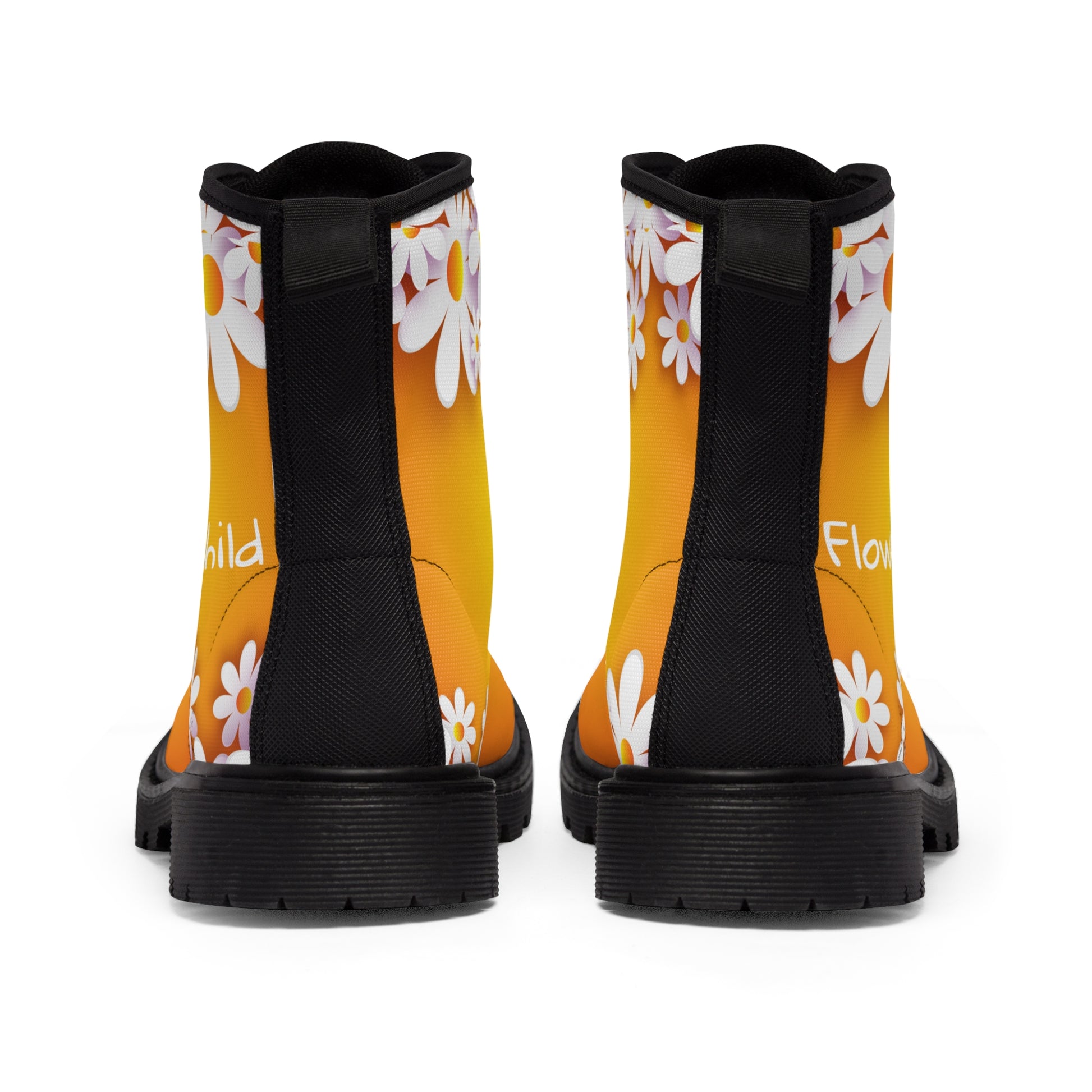Flower Child   Women's Canvas Boots (8539972927807)