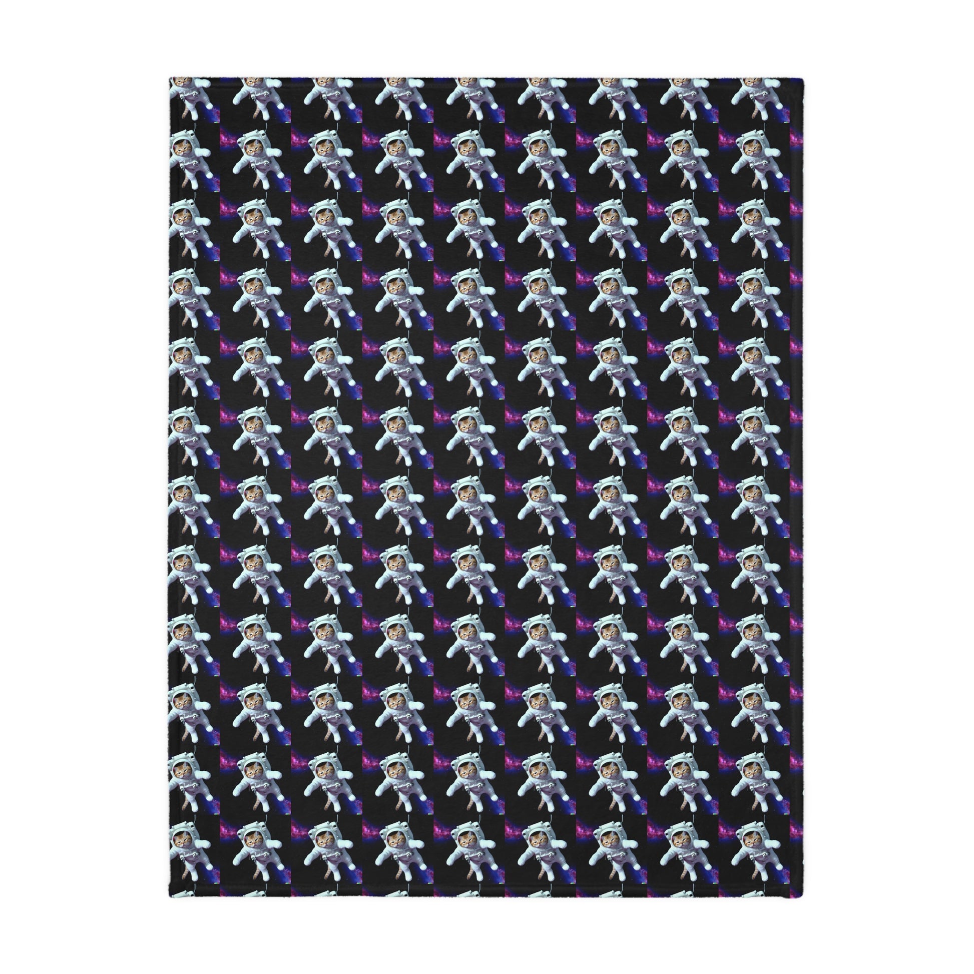 Space cat  Velveteen Minky Blanket (Two-sided print) (8542058086719)