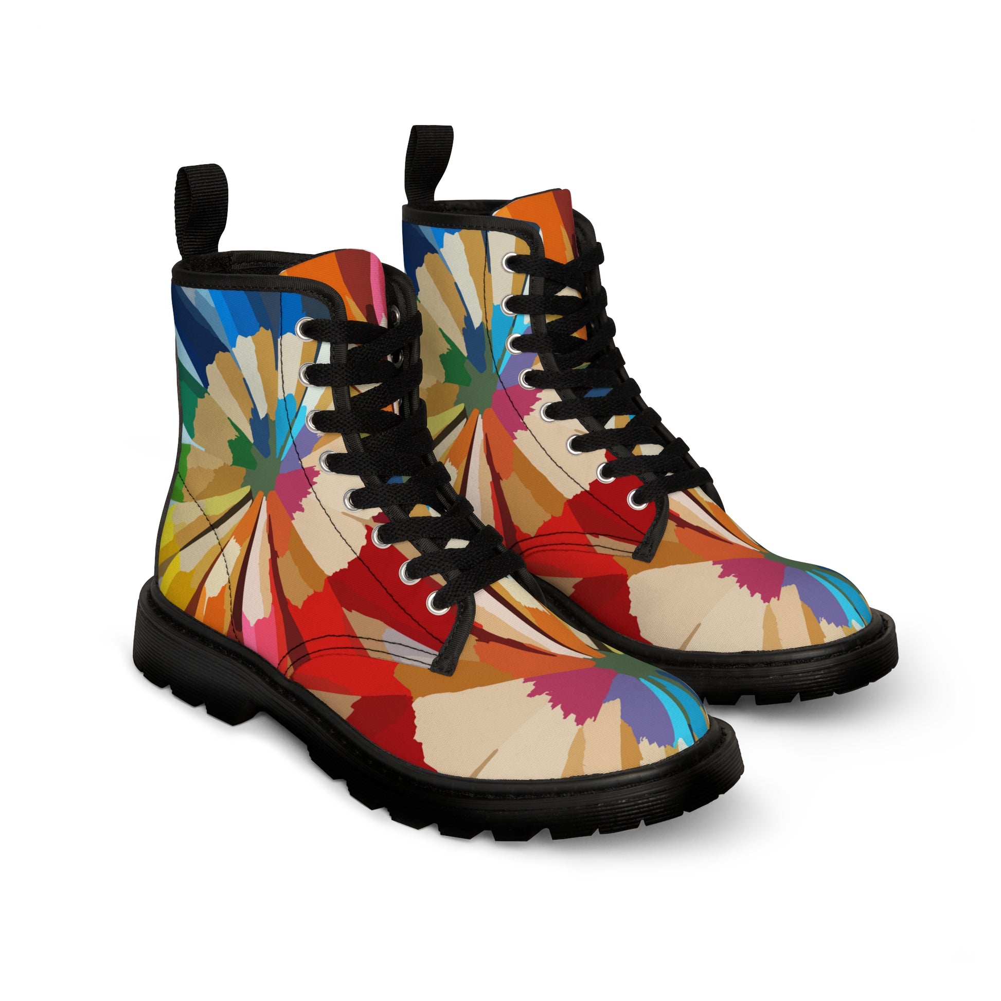 Colored pencils    Women's Canvas Boots (8539941175615)