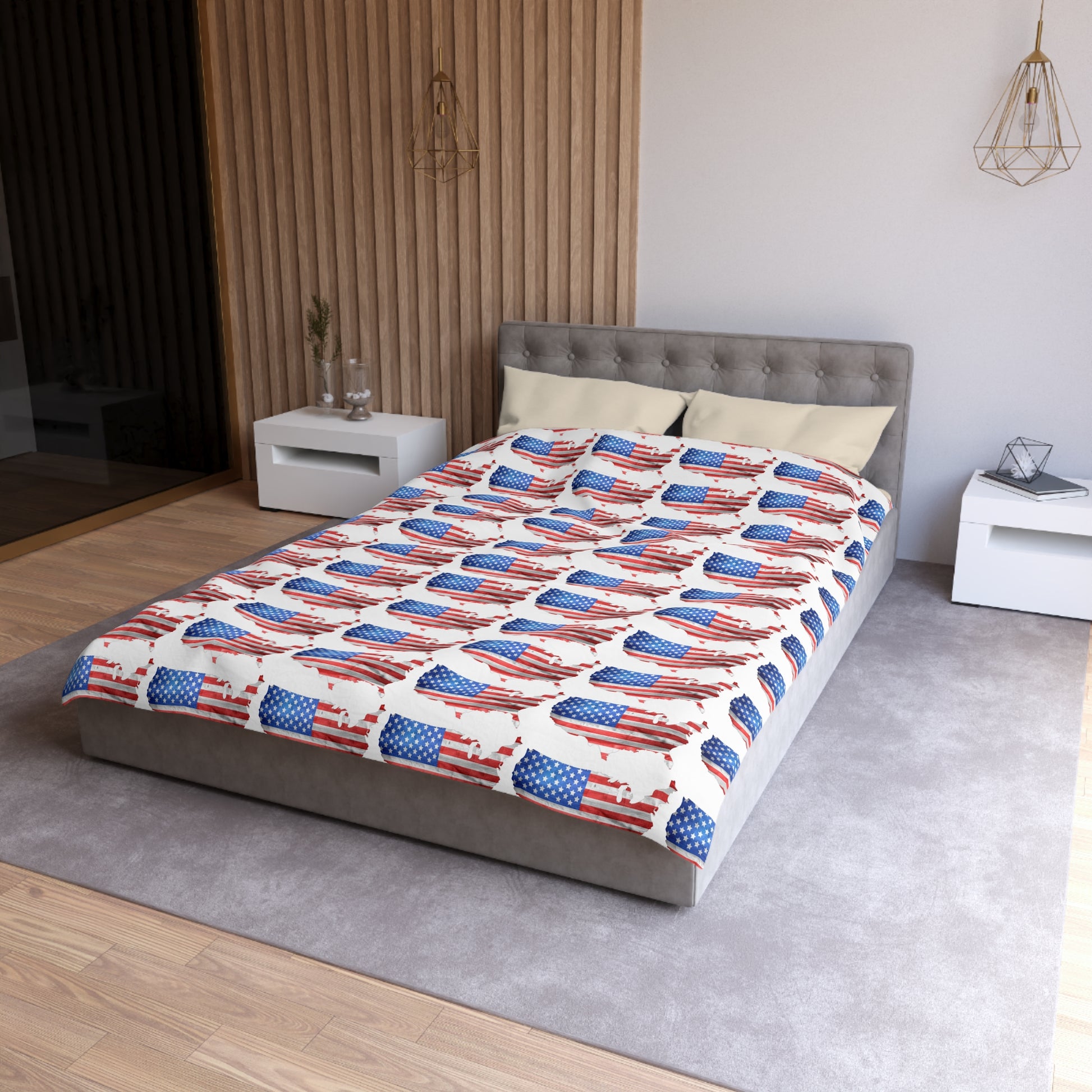 America in flag     Microfiber Duvet Cover (8542018994495)