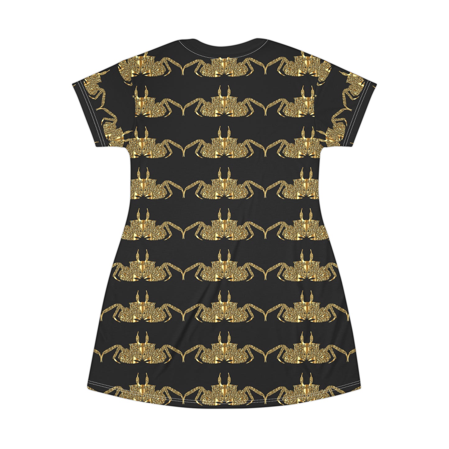 Gold crab   All Over Print T-Shirt Dress (8540533719359)