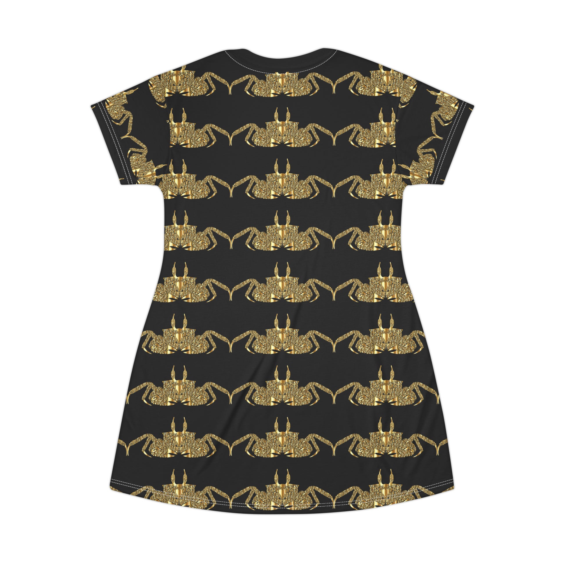 Gold crab   All Over Print T-Shirt Dress (8540533719359)