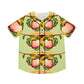 Worm and apple  Men's Baseball Jersey (AOP) (8540468937023)