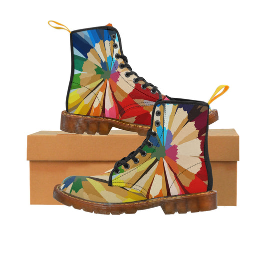 Colored pencils    Women's Canvas Boots (8539941175615)
