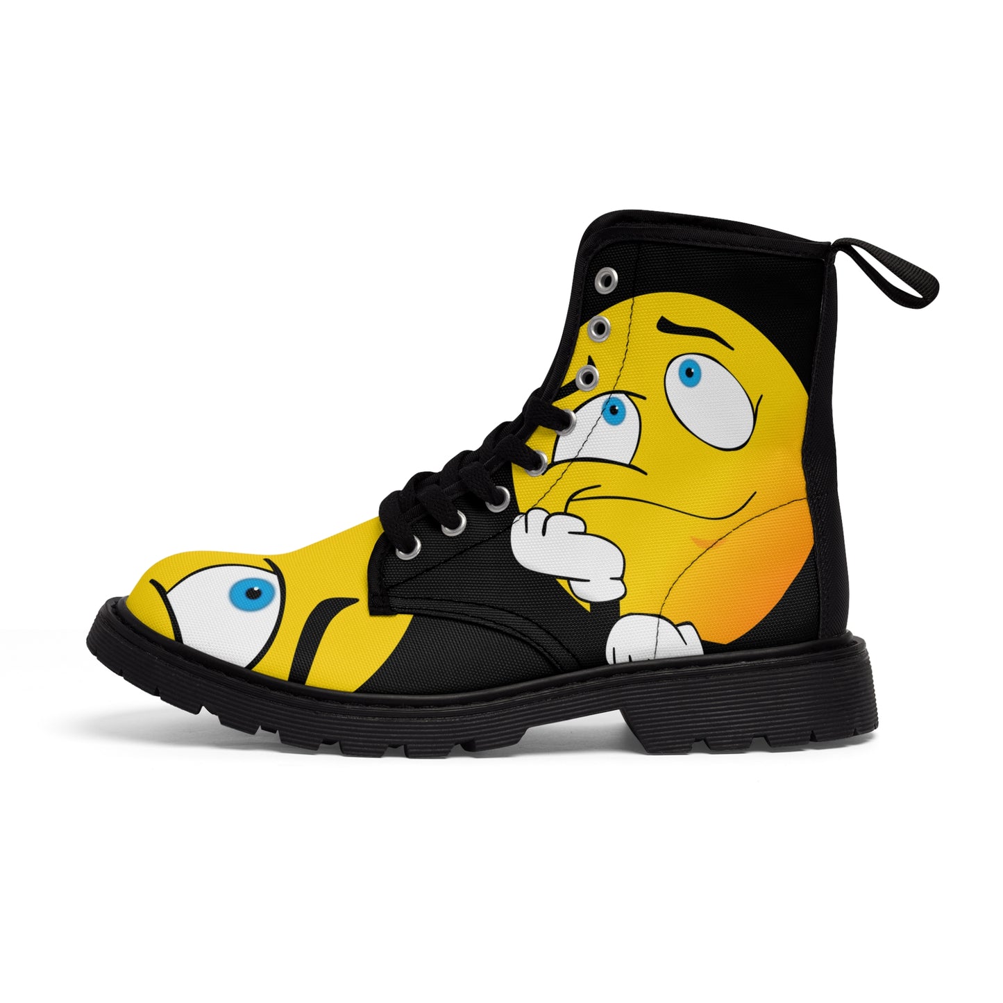 Yellow and confused     Women's Canvas Boots (8539939406143)