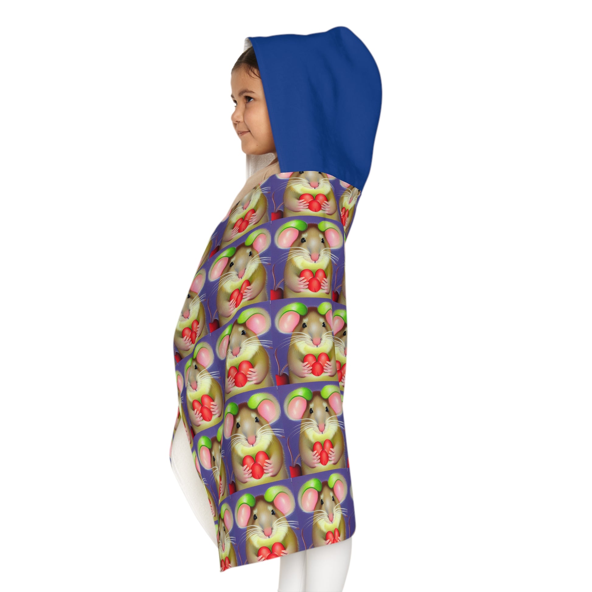Mouse with fruit      Youth Hooded Towel (8543730139455)