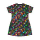 Color ribbons All Over Print T-Shirt Dress (8540583428415)