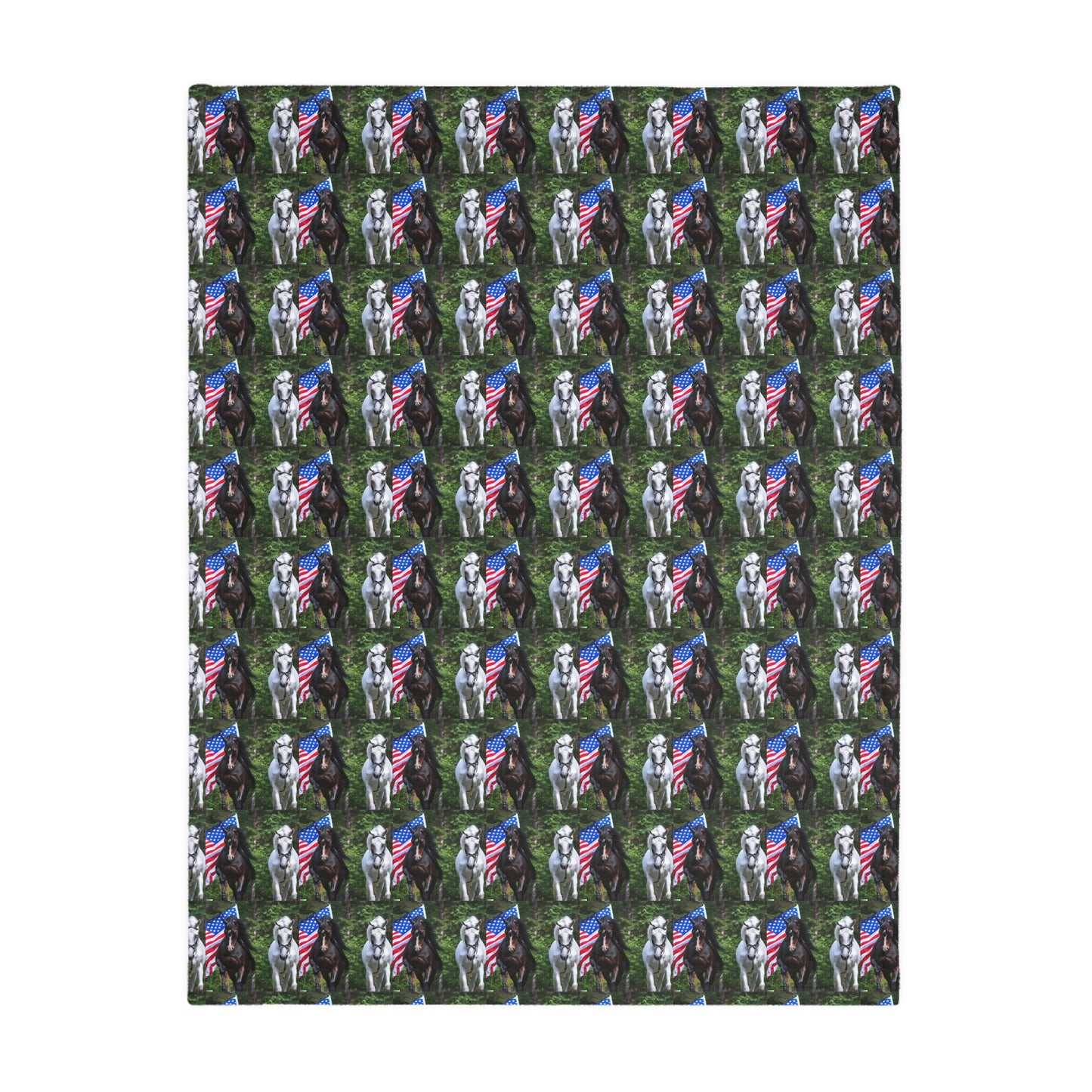 Houses and flag    Velveteen Minky Blanket (Two-sided print) (8542025777471)