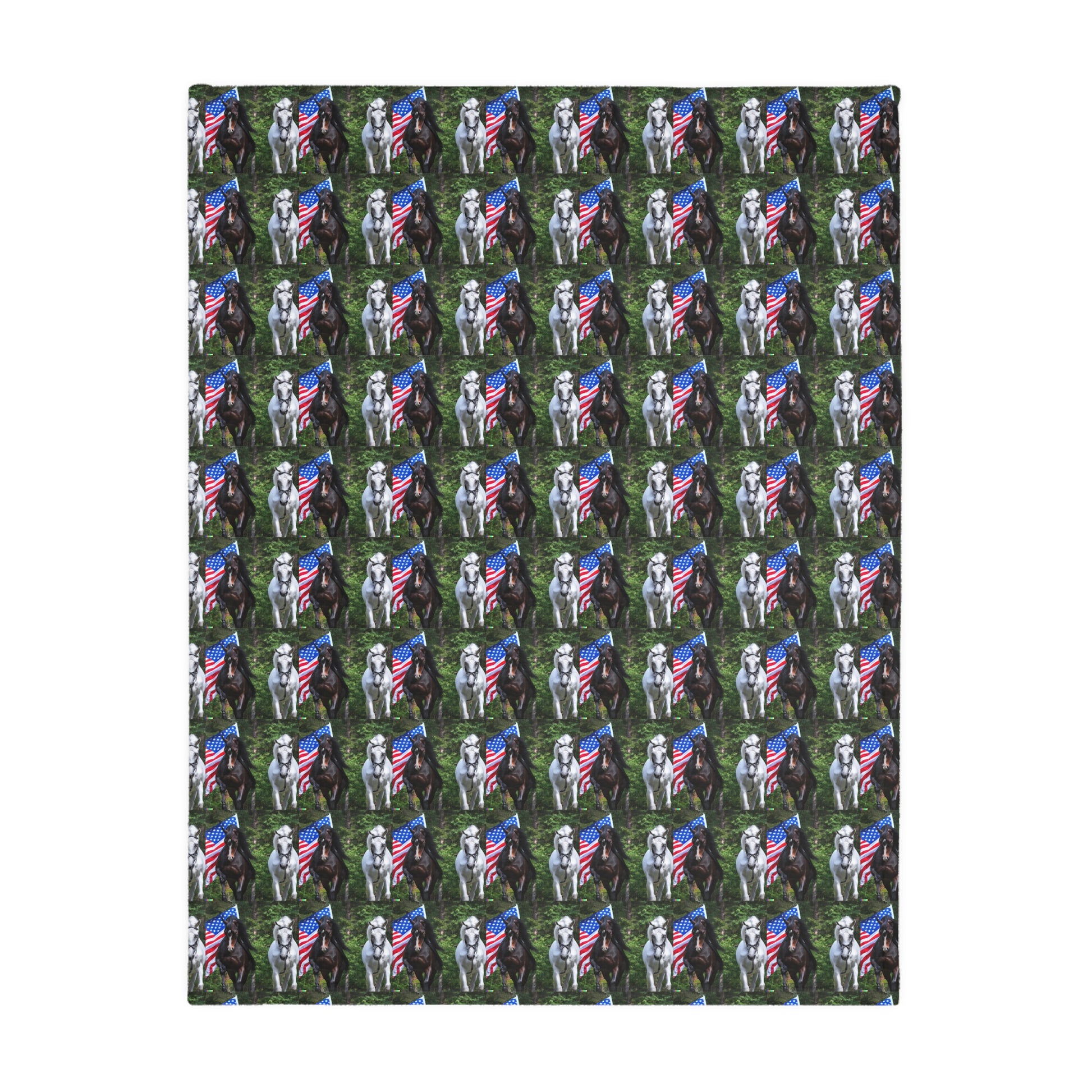 Houses and flag    Velveteen Minky Blanket (Two-sided print) (8542025777471)