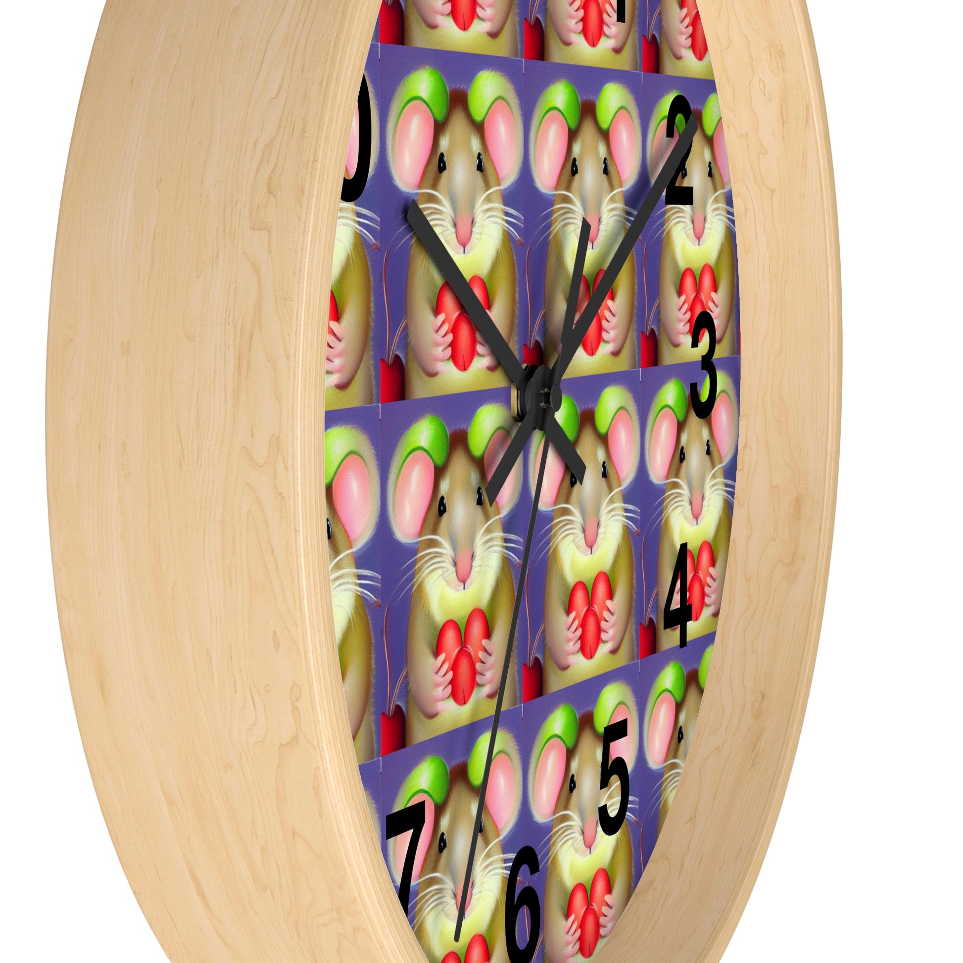 Mouse with fruit   Wall clock (8541955916095)