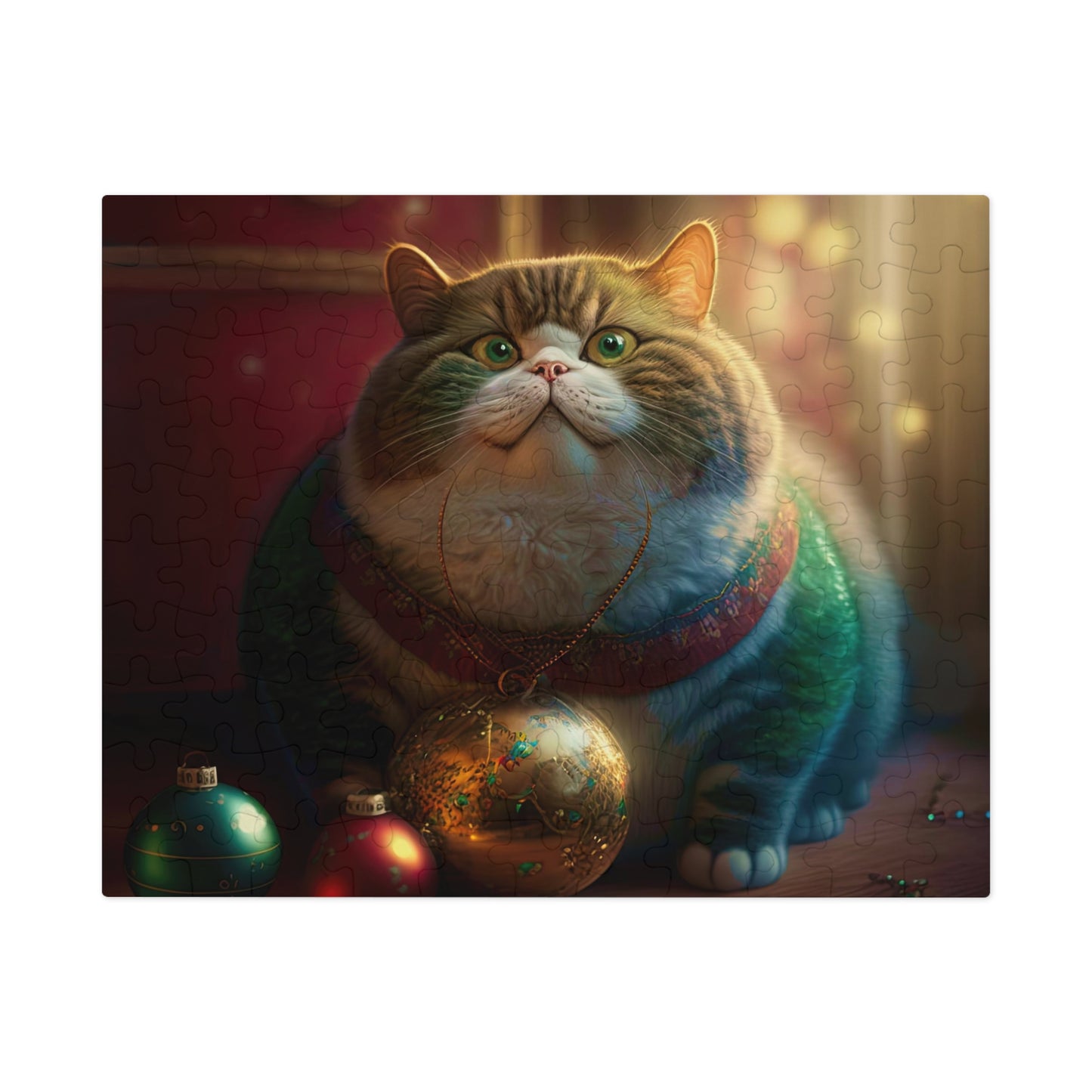 Christmas cat   Jigsaw Puzzle (30, 110, 252, 500,1000-Piece) (8540605546815)