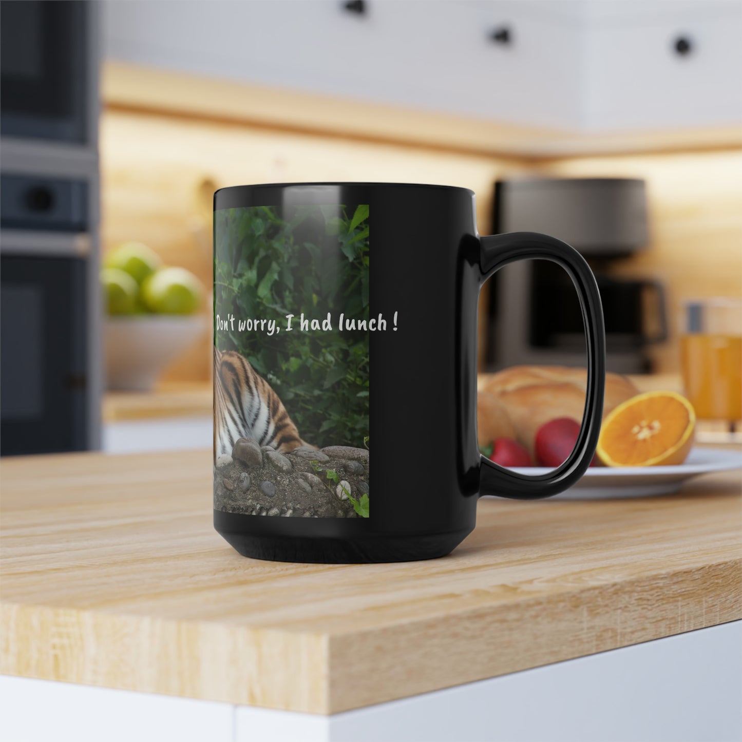 I had lunch - tiger-Black Mug, 15oz (8203858673983)