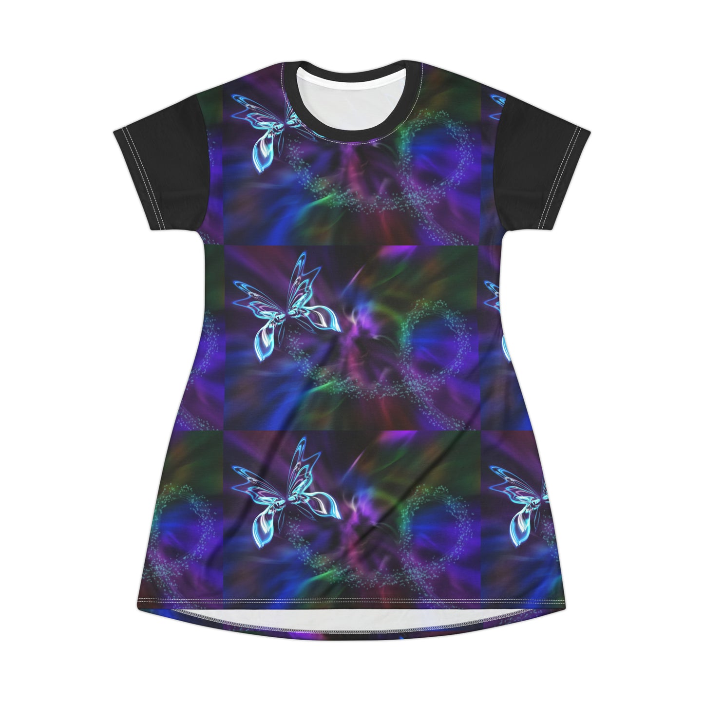 Butterfly    All Over Print T-Shirt Dress (8540545941823)