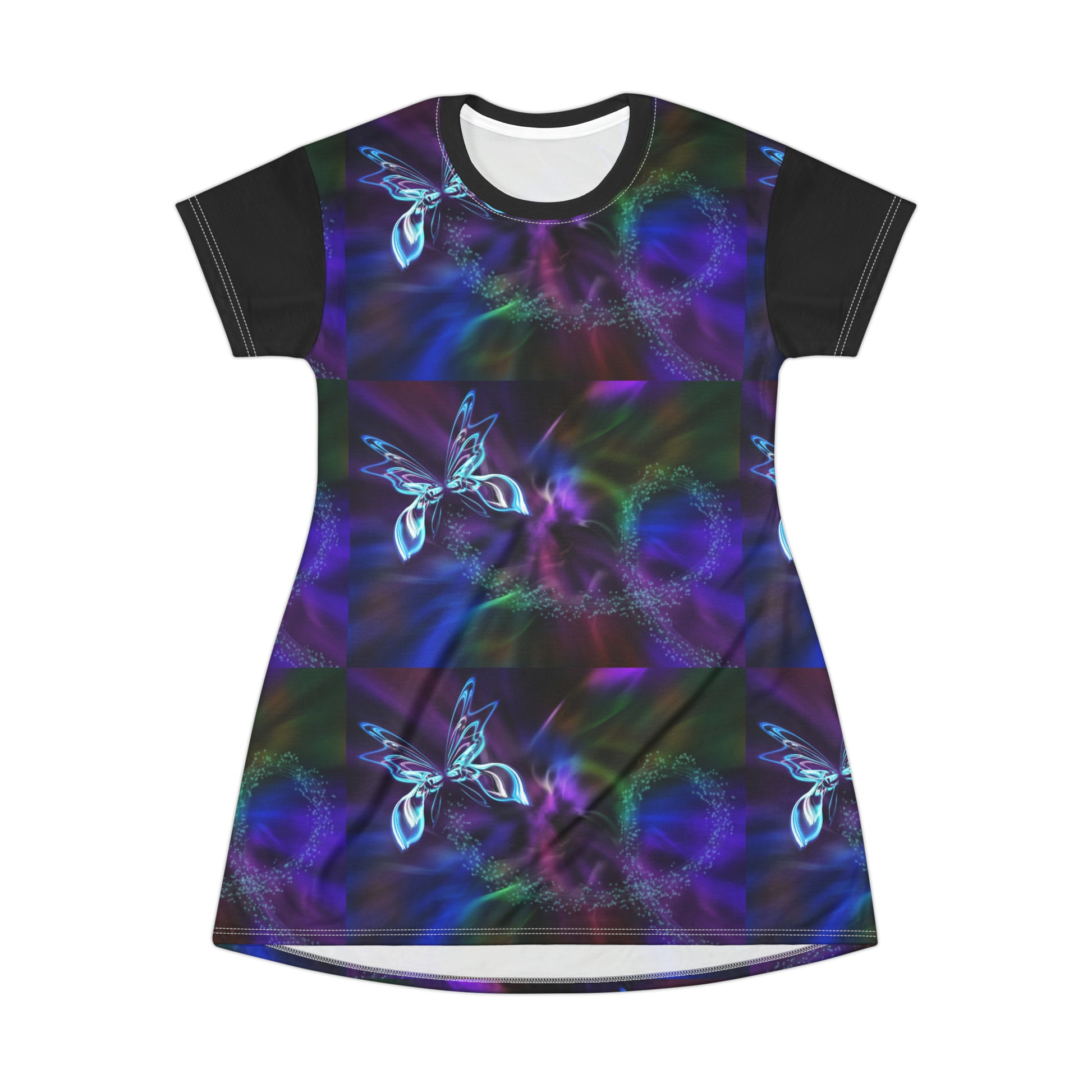 Butterfly    All Over Print T-Shirt Dress (8540545941823)