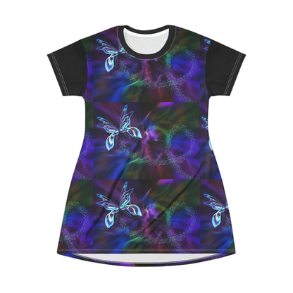 Butterfly    All Over Print T-Shirt Dress (8540545941823)