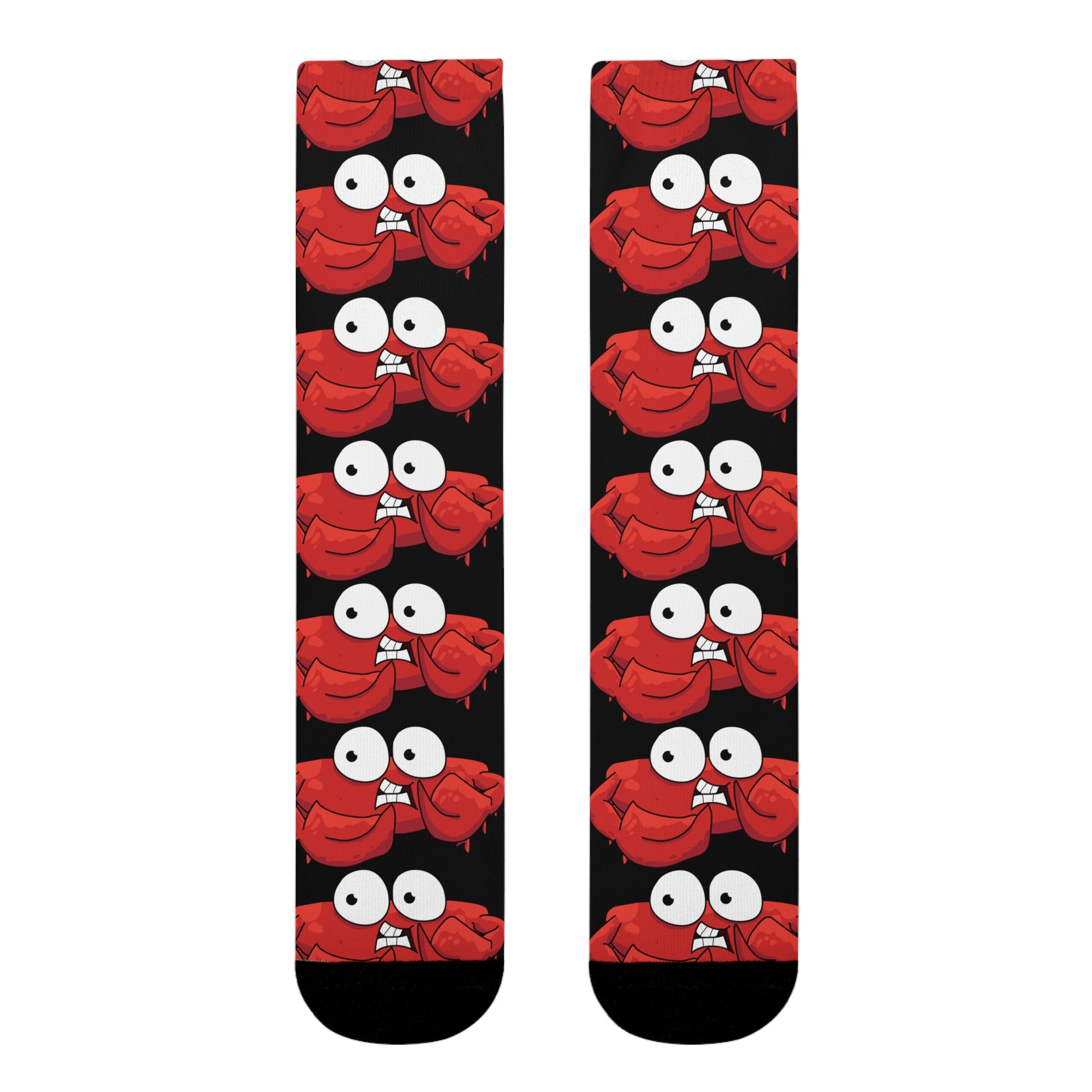 Red crab on black  crew sock   (EU) (8194511864127)