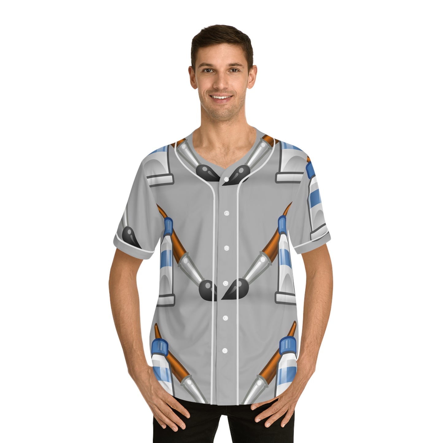 Paint brush    Men's Baseball Jersey (AOP) (8540490662207)