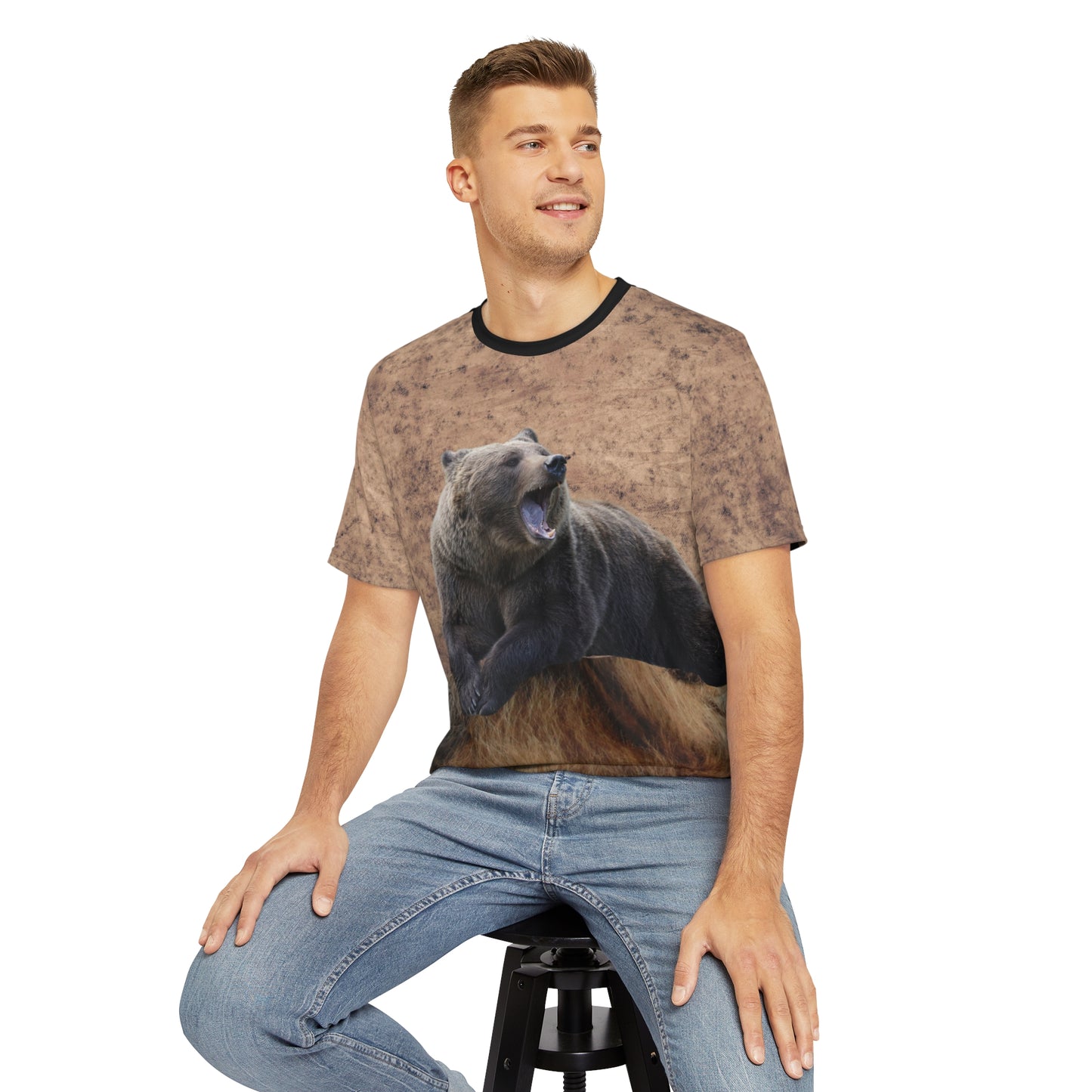 Bear   Men's Polyester Tee (AOP) (8562396627263)