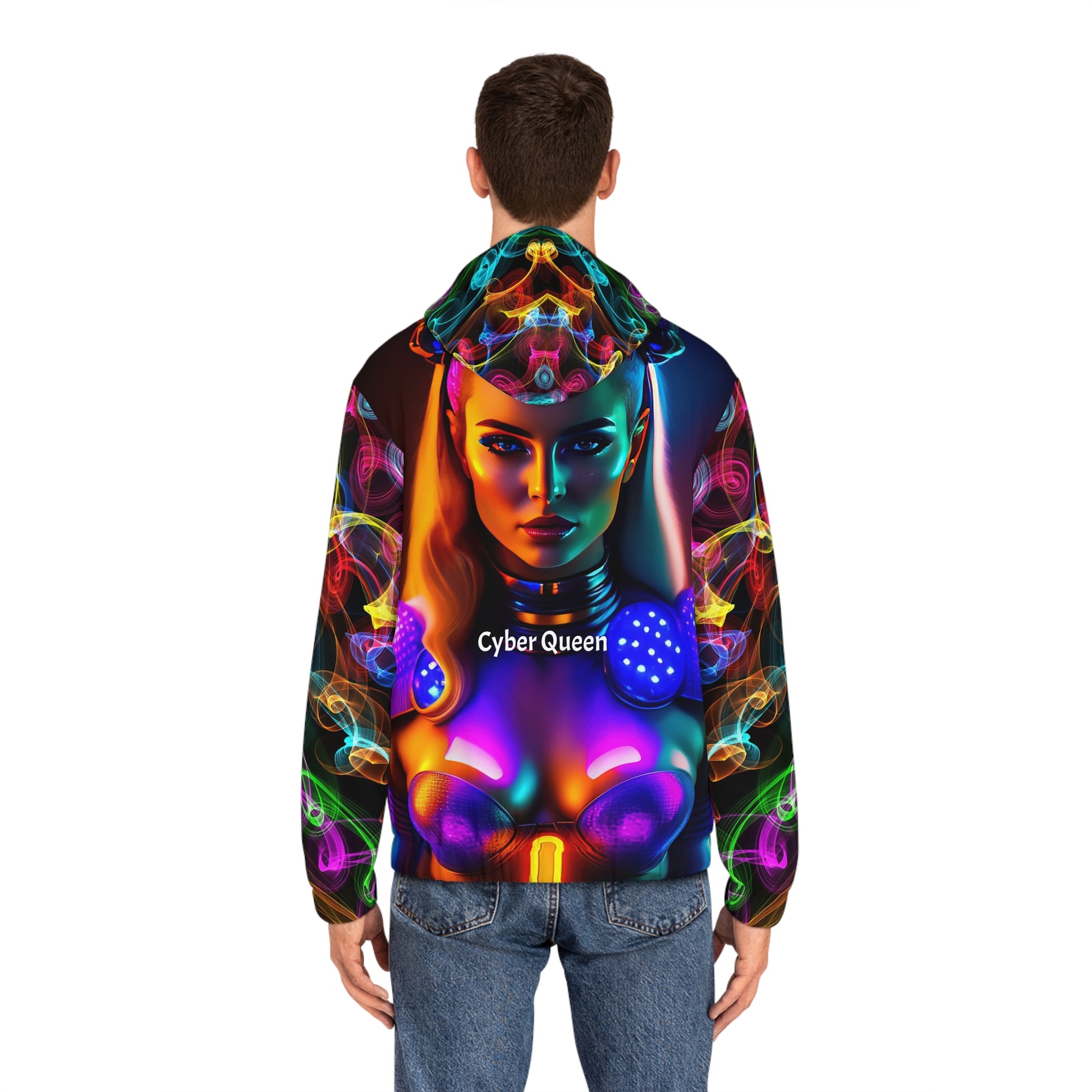Cyber Queen    Men's Full-Zip Hoodie (AOP) (8507896987967)