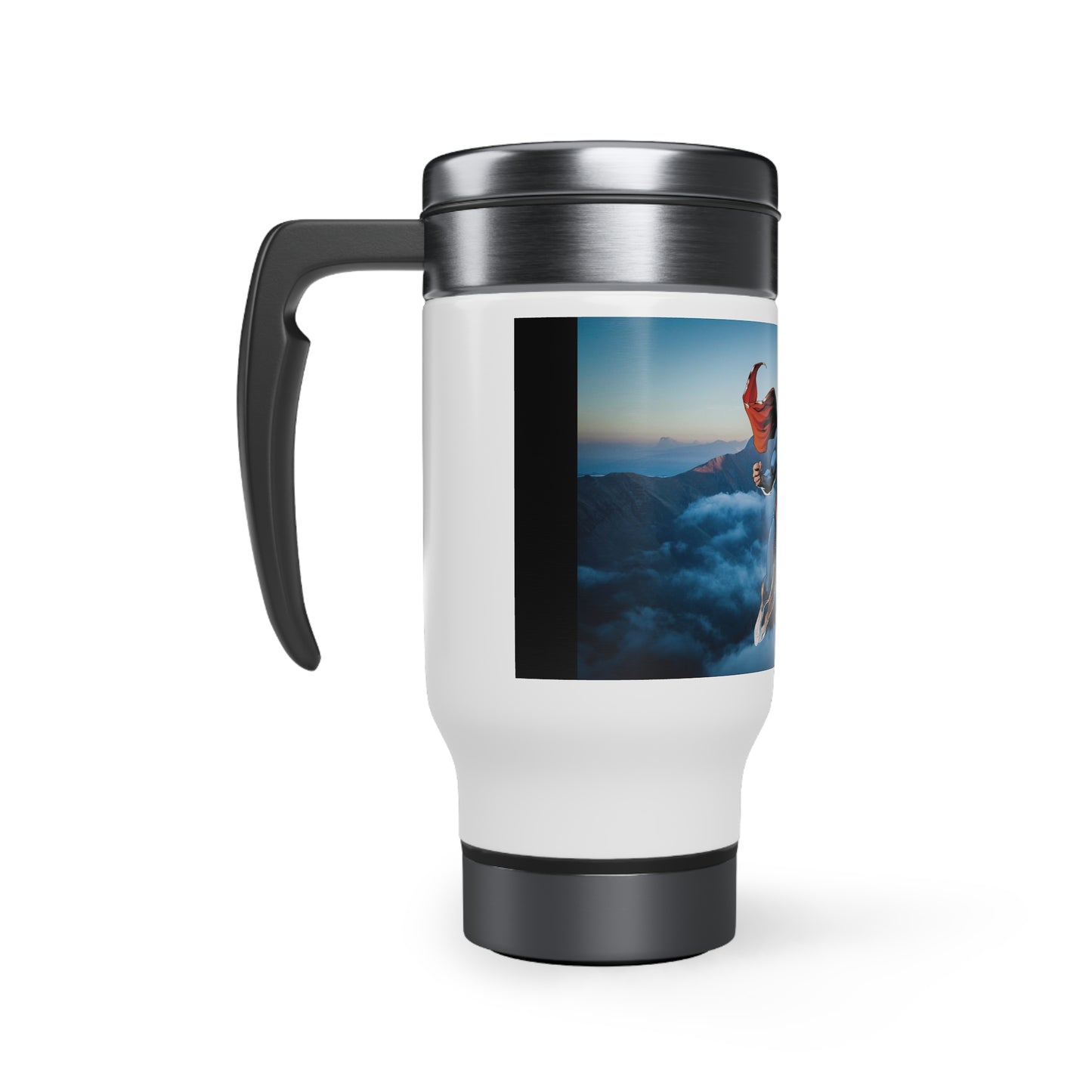 Stainless Steel Travel Mug with Handle, 14oz (8543778439487)