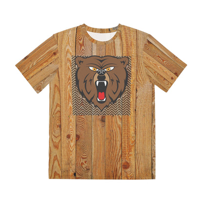 Bear and wood   Men's Polyester Tee (AOP) (8545407205695)