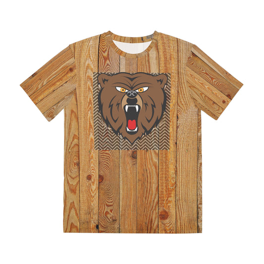 Bear and wood   Men's Polyester Tee (AOP) (8545407205695)