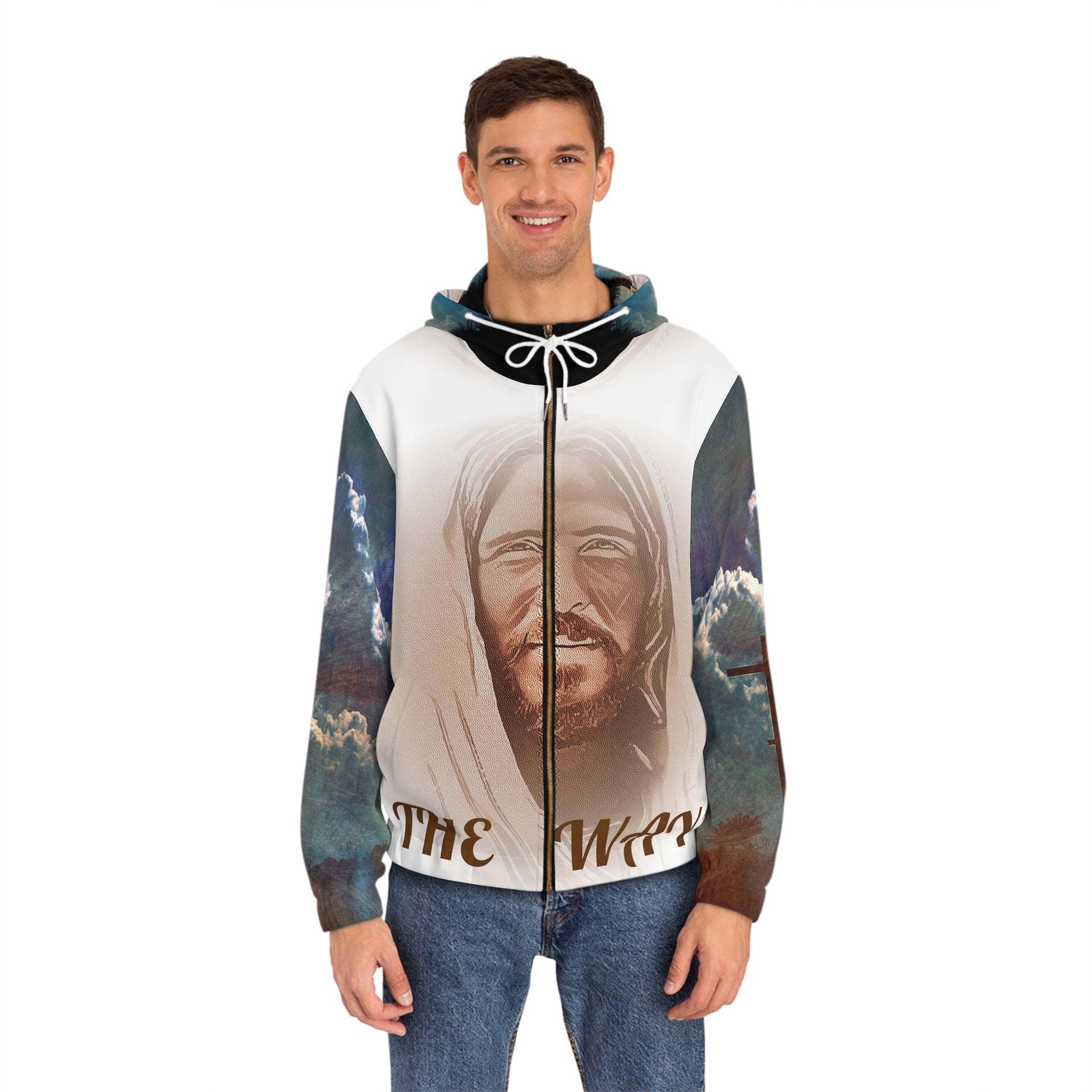 Jesus    Men's Full-Zip Hoodie (AOP) (8507841642815)