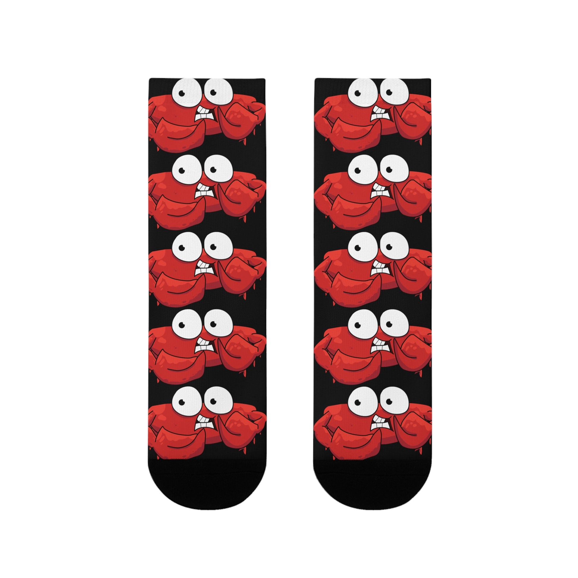 Red crab on black  crew sock   (EU) (8194511864127)