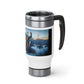 Stainless Steel Travel Mug with Handle, 14oz (8543778439487)