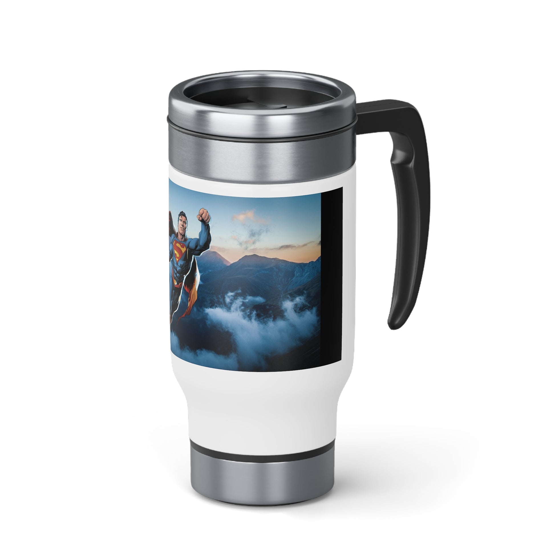 Stainless Steel Travel Mug with Handle, 14oz (8543778439487)