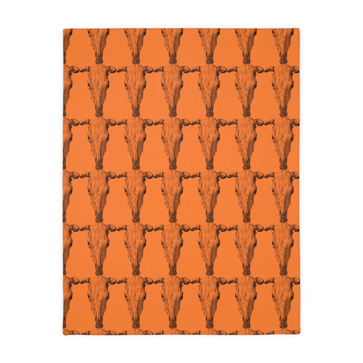 Cow Skull   Velveteen Minky Blanket (Two-sided print) (8543815172415)