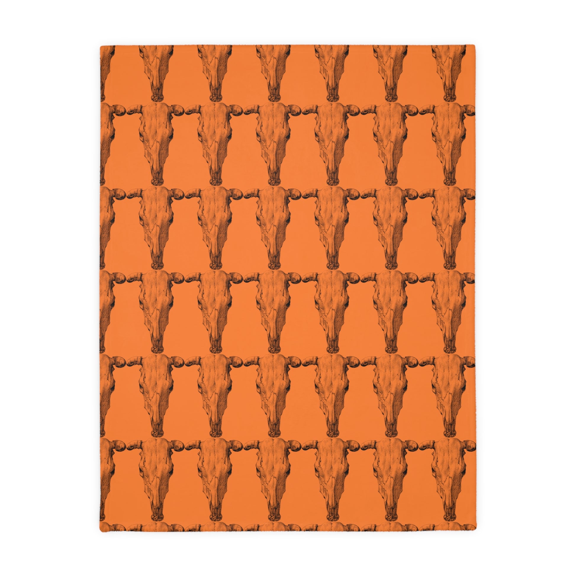 Cow Skull   Velveteen Minky Blanket (Two-sided print) (8543815172415)