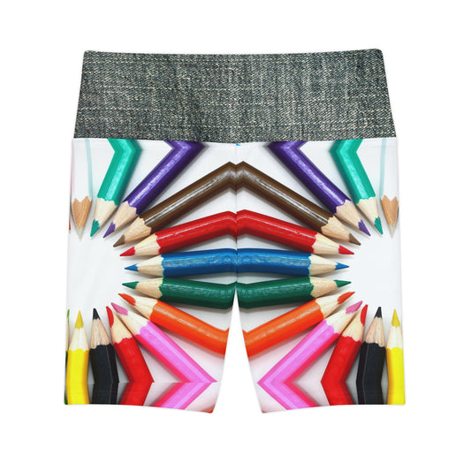 Pencils     Women's Workout Shorts (AOP) (9184547504447)