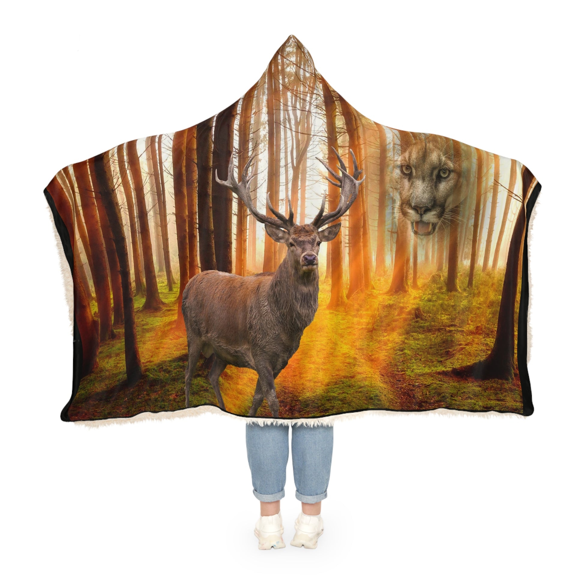 Elk and Cougar  Snuggle Blanket (8543802130751)