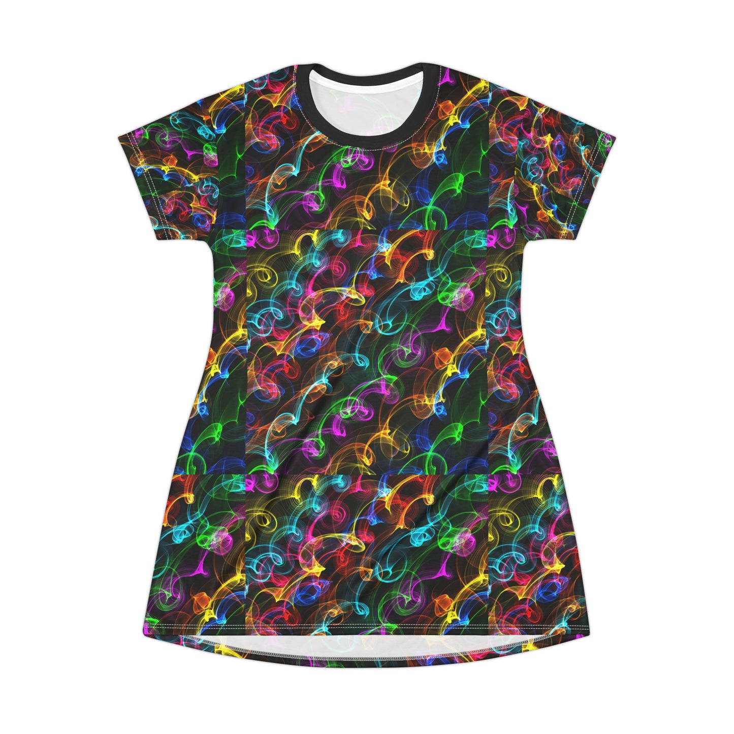Color ribbons All Over Print T-Shirt Dress (8540583428415)