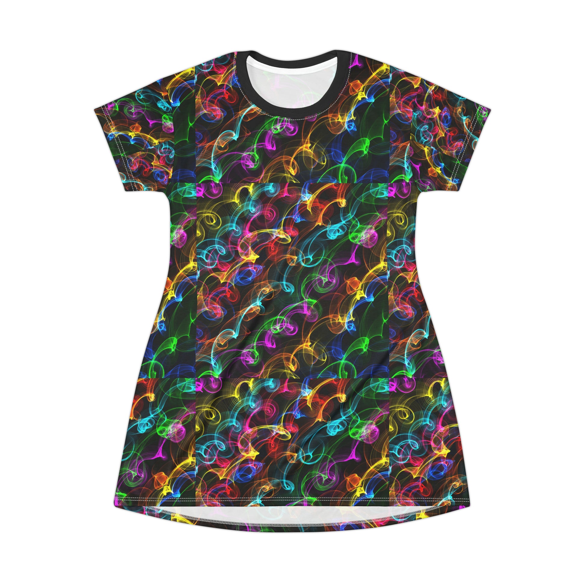 Color ribbons All Over Print T-Shirt Dress (8540583428415)