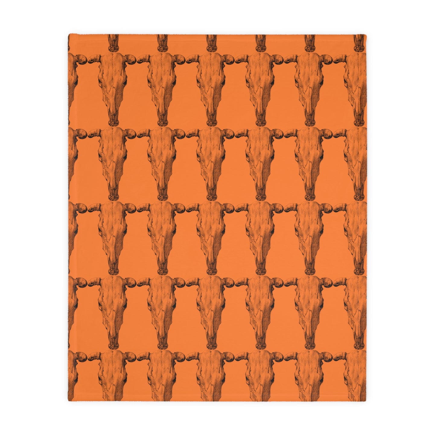 Cow Skull   Velveteen Minky Blanket (Two-sided print) (8543815172415)