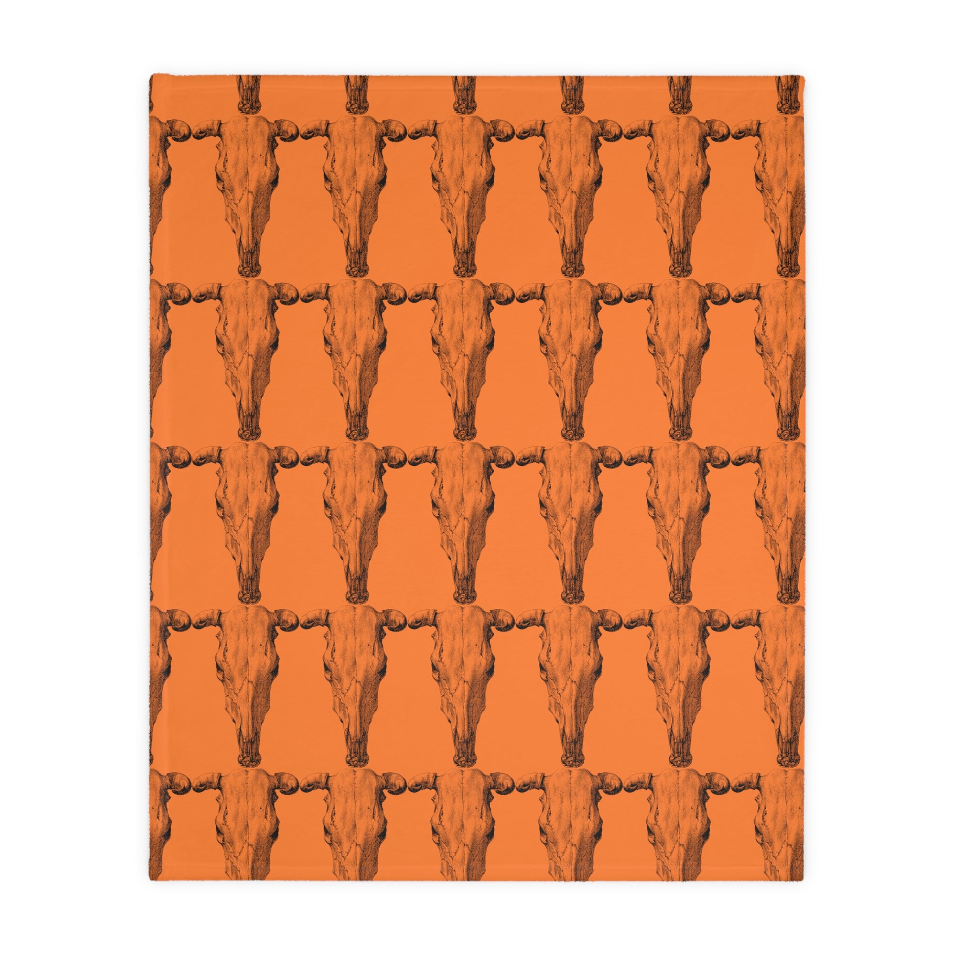 Cow Skull   Velveteen Minky Blanket (Two-sided print) (8543815172415)