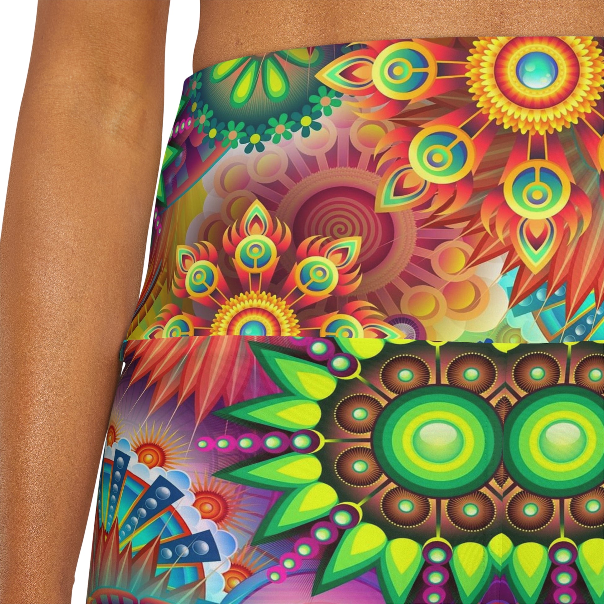 Color burst    High Waisted Yoga Shorts (8543829721407)