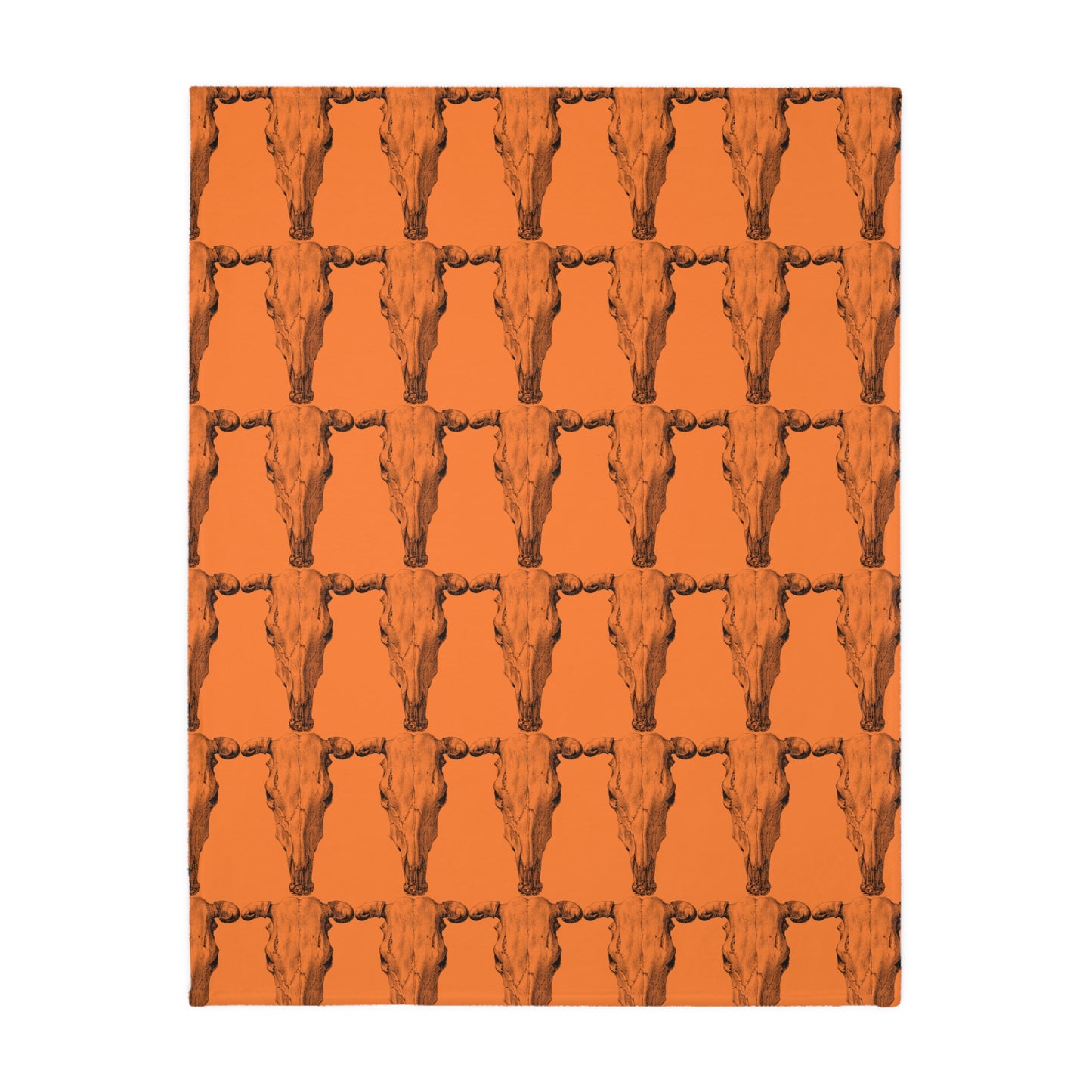 Cow Skull   Velveteen Minky Blanket (Two-sided print) (8543815172415)